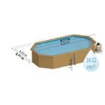 Piscine Woodfirst octogonale allongée 672 x 472 x 146 cm