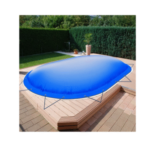 Bâche de piscine gonflable de haute qualité en toile de bâche de camion 1360 g/m² (2x 680 g/m²) pour piscines de forme ovale – Fabriquée en Allemagne Une protection parfaite pour votre piscine en hiver ! À travers le gonflé la bâche forme un dôme naturel qui protège la pluie, la neige, Saleté, feuilles, aiguilles de pin et autres contaminants de votre Empêche l’eau de la piscine d’entrer.