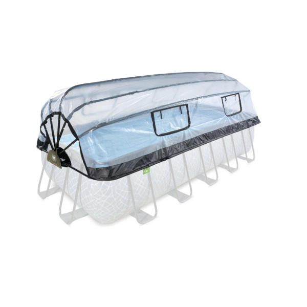 Dôme de piscine EXIT 540x250cm Le dôme de piscine EXIT est un abri multifonctionnel pour votre piscine. Le dôme convient aux piscines rectangulaires