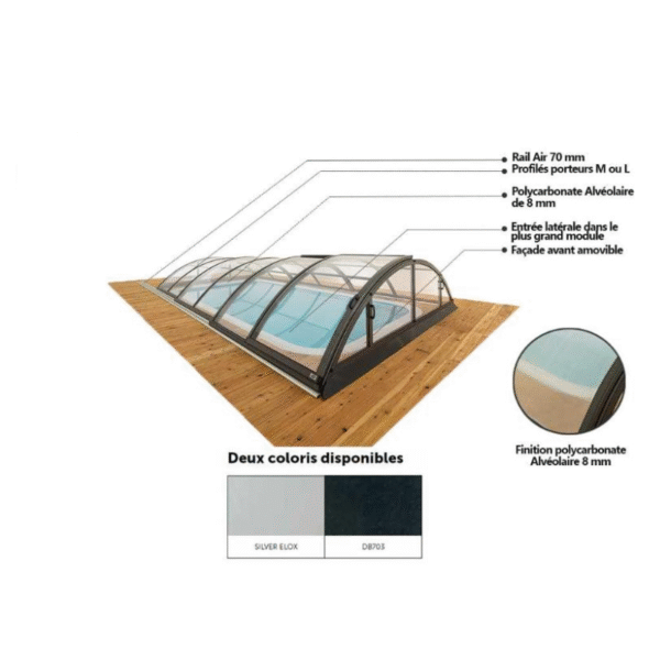 Toiture de piscine Klasik A Albixon Pool Toit de piscine Hall coulissant – Image 5
