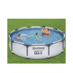 Un kit complet avec grande piscine, échelle et bâche Le kit de Bestway Steel Pro Max comprenant une piscine, une pompe de filtration à cartouche (II), une échelle, une bâche regroupe tous les ingrédients pour un été réussit. Un liner tritech solide et résistant Les piscines de la gamme Steel Pro Max sont d'une grande solidité. Dotées d'une structure métallique inoxydable, elles sont habillées d'un liner fabriqué en tritech. C'est un matériau qui est constitué de trois couches : une couche de polyester et 2 couches de PVC très solides. Ces trois couches participent à la longévité du bassin et la grande épaisseur du liner lui apporte une grande robustesse.