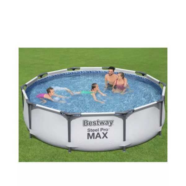 Un kit complet avec grande piscine, échelle et bâche Le kit de Bestway Steel Pro Max comprenant une piscine, une pompe de filtration à cartouche (II), une échelle, une bâche regroupe tous les ingrédients pour un été réussit. Un liner tritech solide et résistant Les piscines de la gamme Steel Pro Max sont d'une grande solidité. Dotées d'une structure métallique inoxydable, elles sont habillées d'un liner fabriqué en tritech. C'est un matériau qui est constitué de trois couches : une couche de polyester et 2 couches de PVC très solides. Ces trois couches participent à la longévité du bassin et la grande épaisseur du liner lui apporte une grande robustesse.