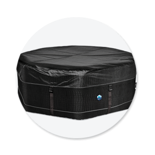 Voici le spa gonflable PYTHON, conçu par NetSpa, il possède un design octogonale. Idéal pour 5 personnes. Son habillage en similicuir noir mat au motif croco recouvrant l'extérieur, cela ajoute une touche d'élégance et de design à votre spa.